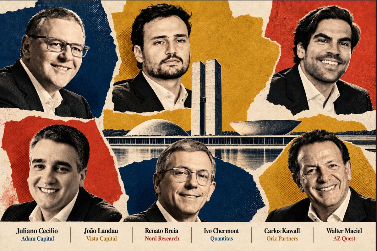 Colagem com Juliano Cecílio, João Landau, Renato Breia, Ivo Chermont, Carlos Kawall e Walter Maciel